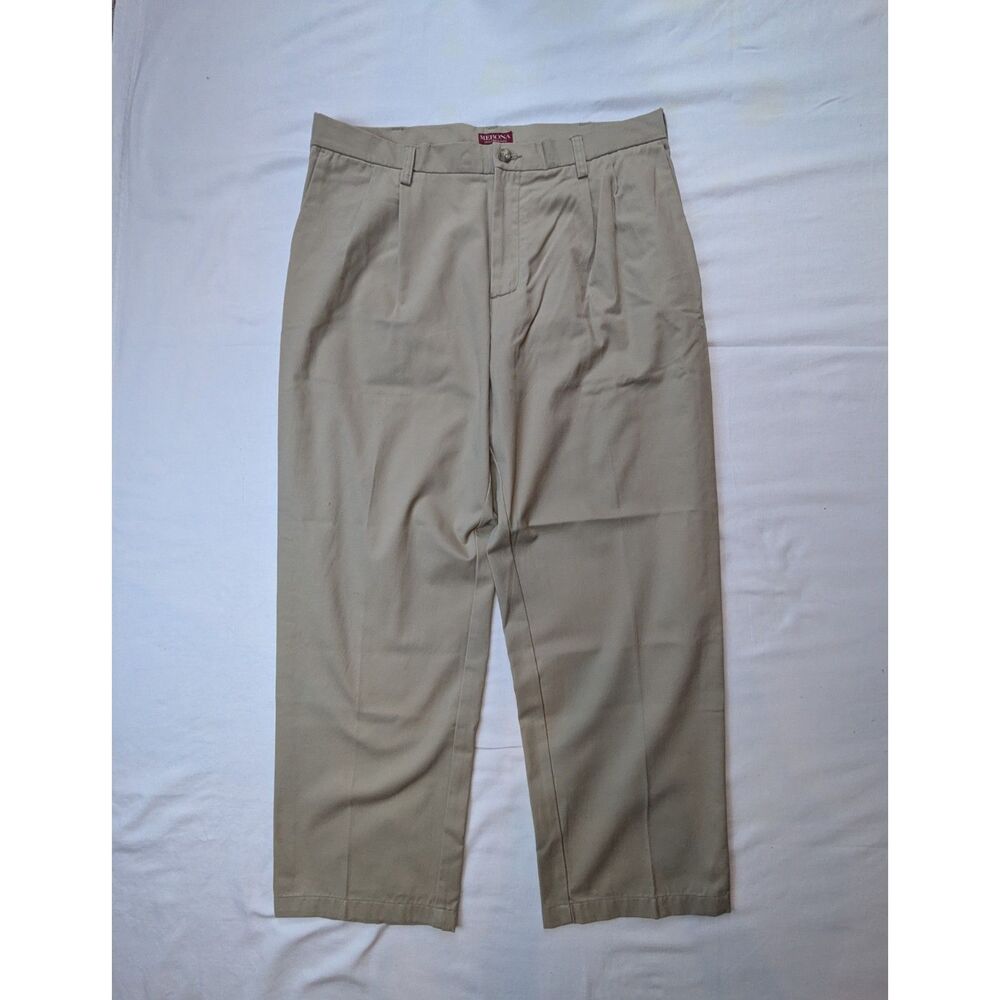 Merona Men's Tan Khaki Pleated Chino Pants Trousers Size 38x30